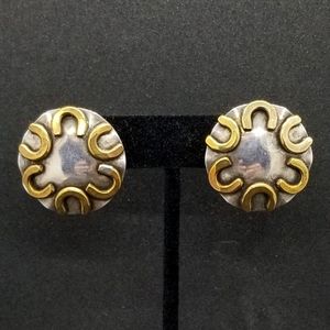 Marjorie Baer SF silver/brass clip-on earrings